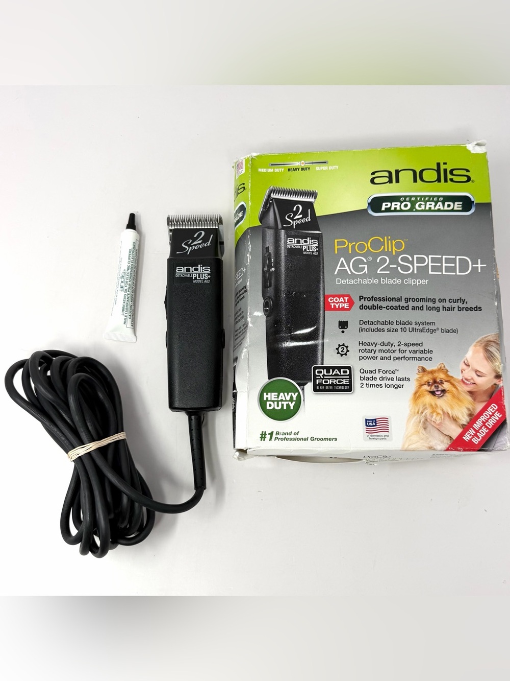 Andis Pro Clip AG2 2 Speed Plus Detachable Blade Electric Clippers Pet Grooming